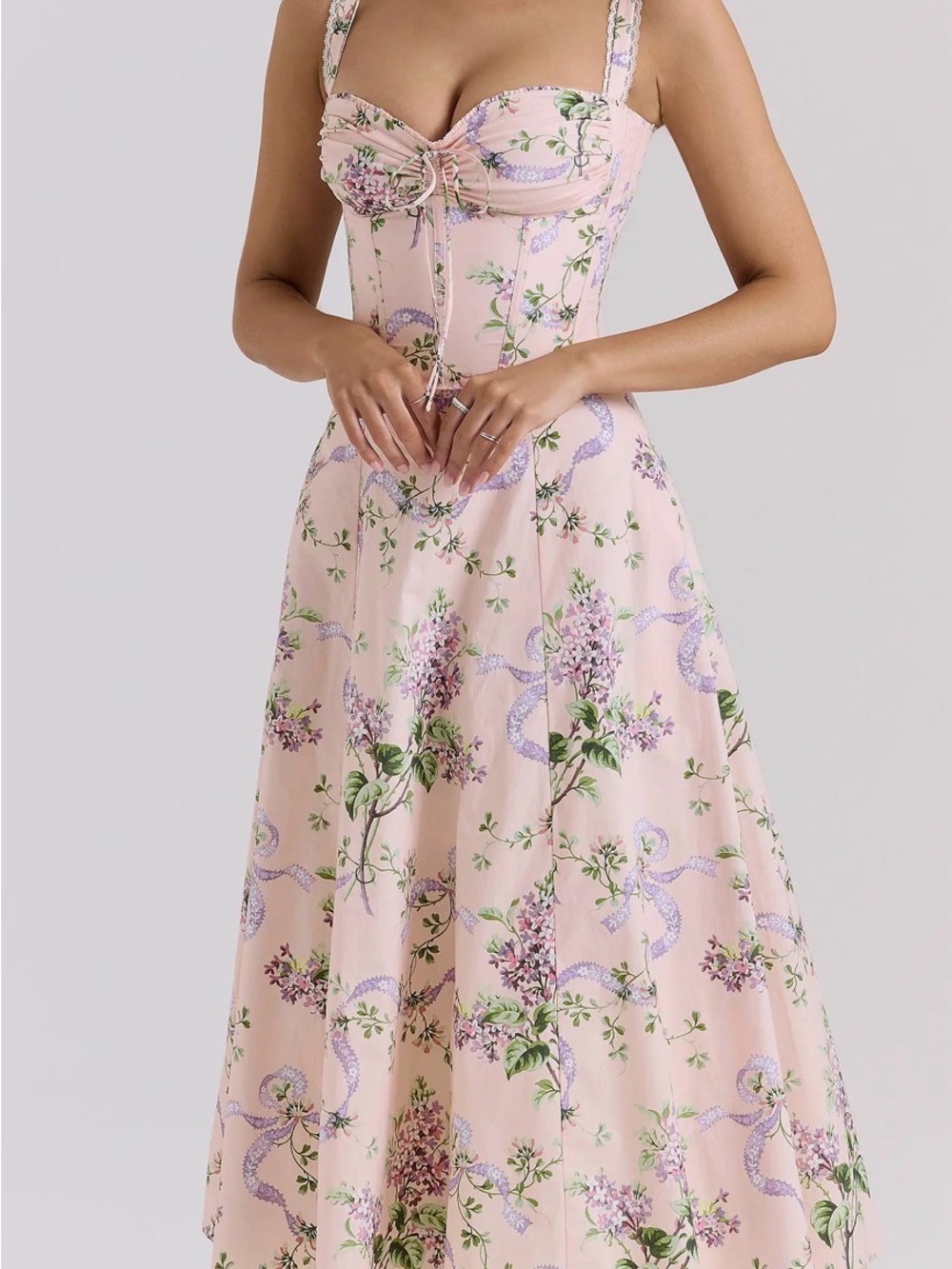 House of CB - Rosalee floral stretch cotton petticoat dress